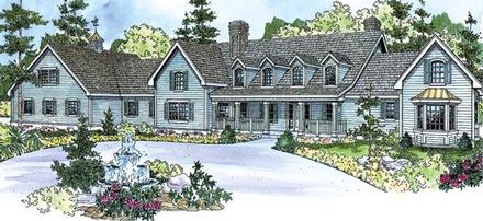 Colonial Country Farmhouse Florida Elevation of Plan 59729