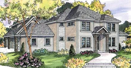 Contemporary Country European Traditional Elevation of Plan 59730