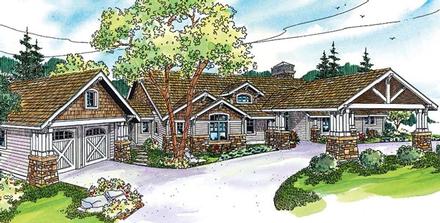 Bungalow Cottage Country Craftsman Ranch Elevation of Plan 59732