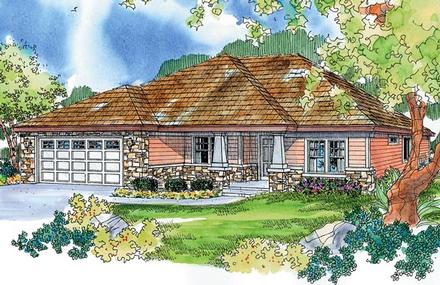 Bungalow Craftsman European Ranch Elevation of Plan 59734