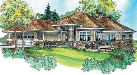 Contemporary European Florida Ranch Elevation of Plan 59735