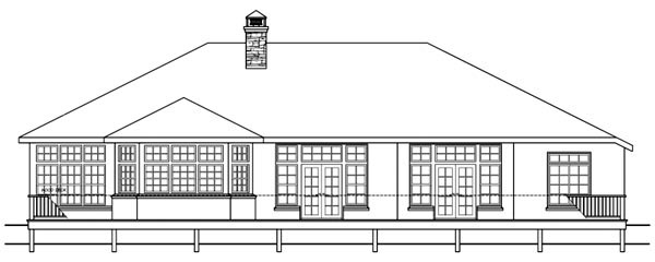 Contemporary Rear Elevation of Plan 59736