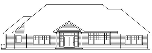 Cottage Rear Elevation of Plan 59737