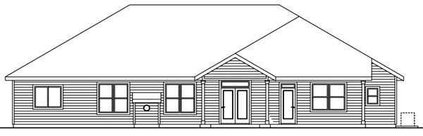 Craftsman Rear Elevation of Plan 59738