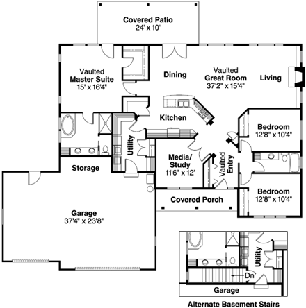 House Plan 59741 First Level Plan