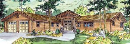 Contemporary Country Craftsman Ranch Elevation of Plan 59744