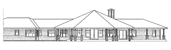 Contemporary Florida Ranch Rear Elevation of Plan 59745