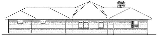 Contemporary Cottage Craftsman European Rear Elevation of Plan 59747