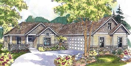 Country Craftsman Ranch Elevation of Plan 59751
