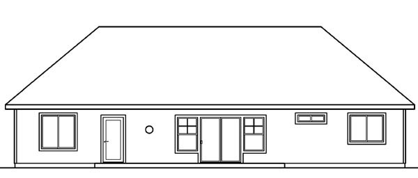 Country Craftsman Ranch Rear Elevation of Plan 59751