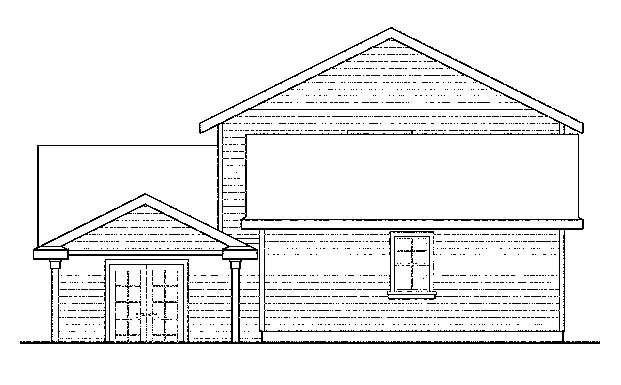 Contemporary Cottage Country Craftsman Traditional Rear Elevation of Plan 59752