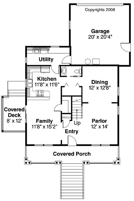 House Plan 59753 First Level Plan