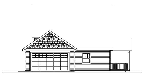 Bungalow Country Craftsman Farmhouse Rear Elevation of Plan 59753