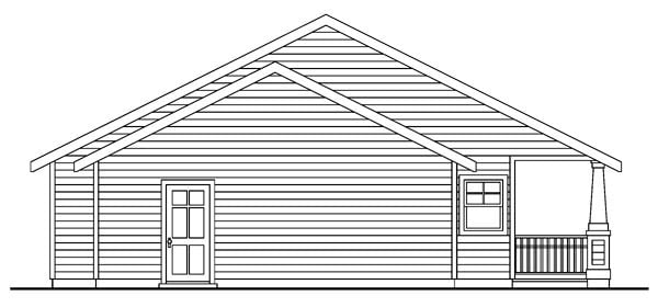 Cottage Country Craftsman Ranch Rear Elevation of Plan 59754