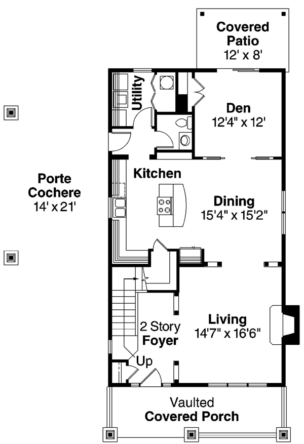 Bungalow Cottage Country Craftsman Level One of Plan 59755