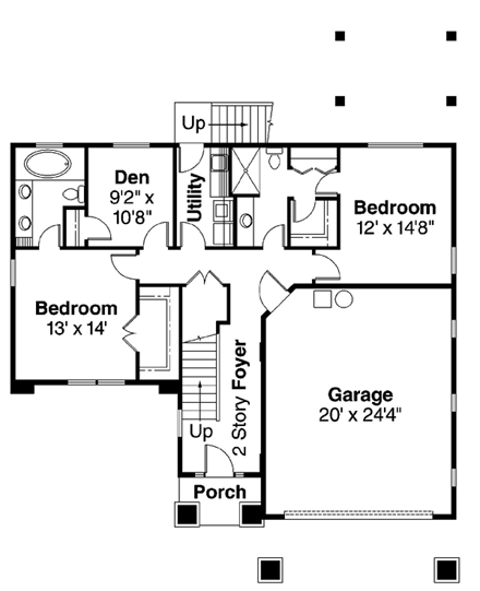 House Plan 59756 First Level Plan