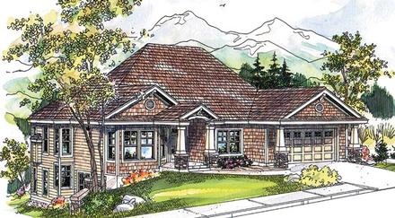 Bungalow Contemporary Cottage Craftsman Elevation of Plan 59757