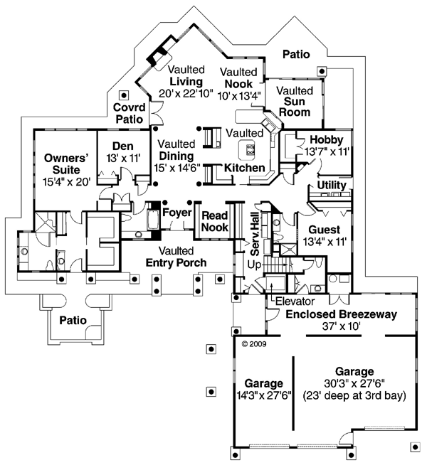 Craftsman Southwest Level One of Plan 59758