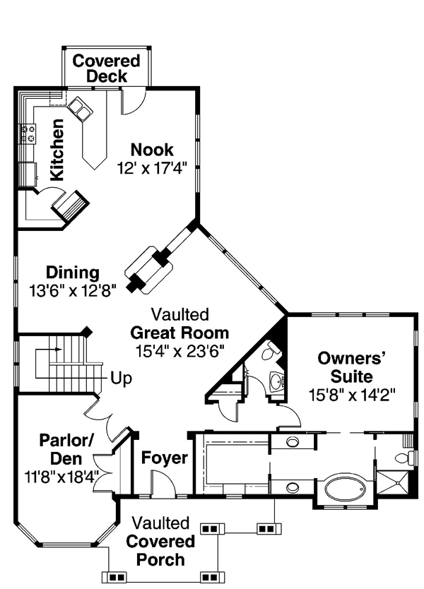 Bungalow Contemporary Cottage Craftsman Level One of Plan 59759