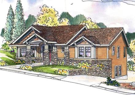 Bungalow Contemporary Cottage Craftsman Elevation of Plan 59759