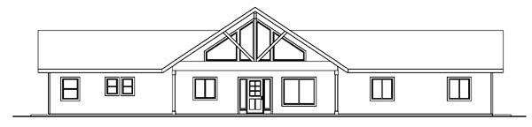 Contemporary Ranch Rear Elevation of Plan 59760