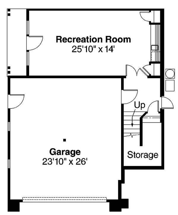 Contemporary Craftsman European Traditional Lower Level of Plan 59761