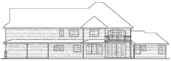 European Traditional Tudor Rear Elevation of Plan 59763