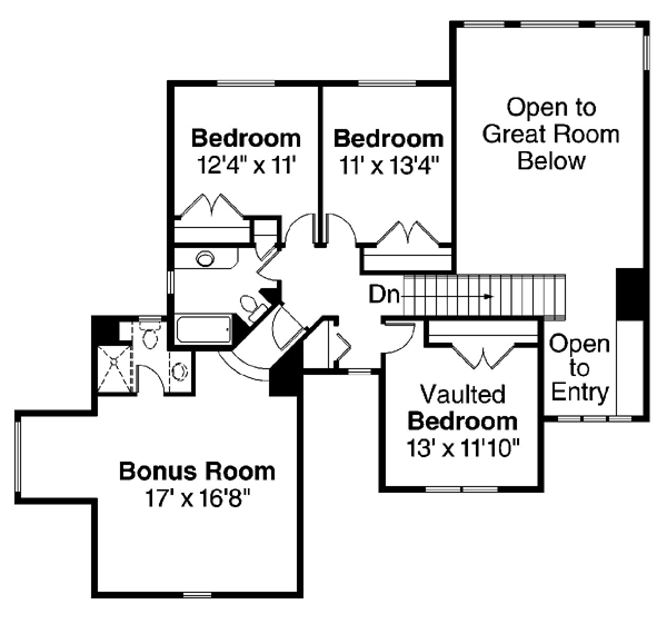 Bungalow Cottage Country Craftsman European Level Two of Plan 59767