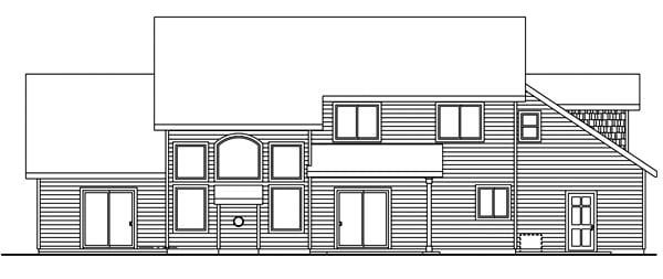 Bungalow Cottage Country Craftsman European Rear Elevation of Plan 59767