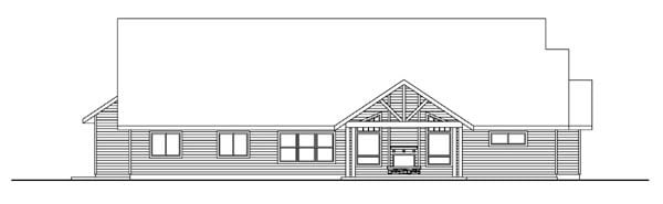 Bungalow Country Craftsman Ranch Rear Elevation of Plan 59768