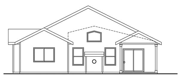 Bungalow Cottage Country Craftsman Ranch Rear Elevation of Plan 59770