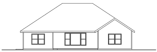 Contemporary Cottage Craftsman Ranch Rear Elevation of Plan 59773