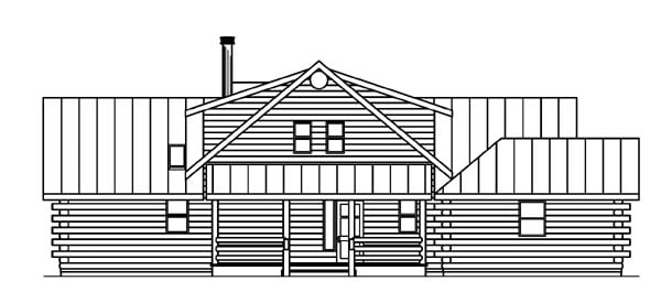 Cabin Contemporary Country Rear Elevation of Plan 59774