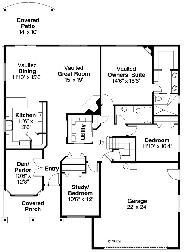 Cape Cod Cottage Country Ranch Level One of Plan 59776