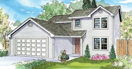 Contemporary Country Traditional Elevation of Plan 59778