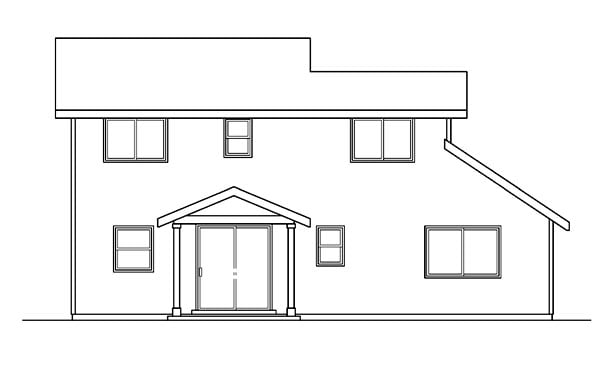 Contemporary Country Traditional Rear Elevation of Plan 59778