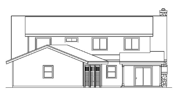 Cabin Cottage Country Rear Elevation of Plan 59779