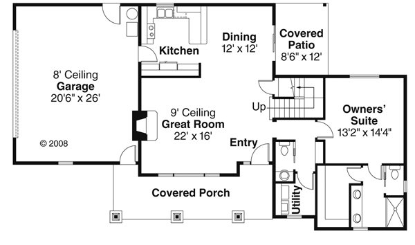 Bungalow Contemporary Cottage Craftsman Level One of Plan 59780