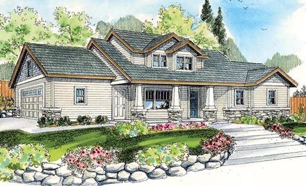 Bungalow Contemporary Cottage Craftsman Elevation of Plan 59780