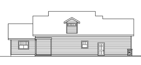 Bungalow Contemporary Cottage Craftsman Rear Elevation of Plan 59780