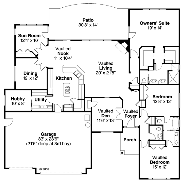 Contemporary Cottage Craftsman European Ranch Level One of Plan 59782