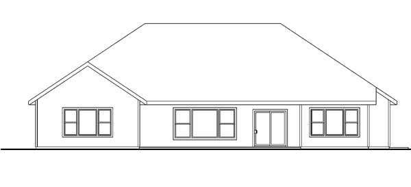 Contemporary Cottage Craftsman European Ranch Rear Elevation of Plan 59782