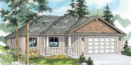 Contemporary Cottage Country Craftsman Ranch Elevation of Plan 59783