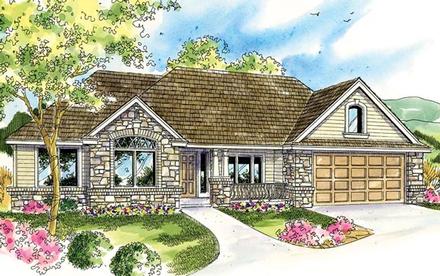 Cottage European Ranch Elevation of Plan 59787