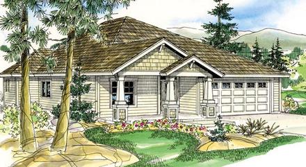 Bungalow Cottage Country Craftsman Ranch Elevation of Plan 59788