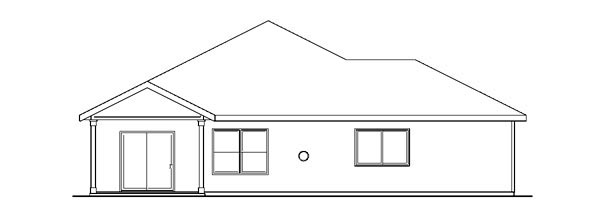 Bungalow Cottage Country Craftsman Ranch Rear Elevation of Plan 59788