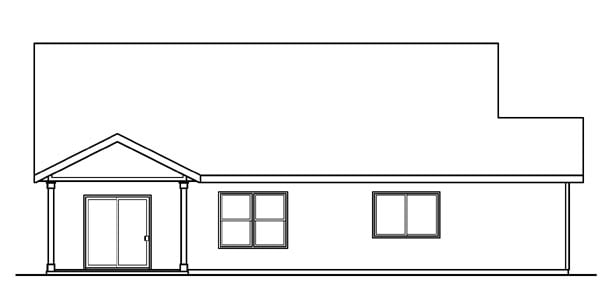 Bungalow Cottage Country Craftsman Ranch Rear Elevation of Plan 59789