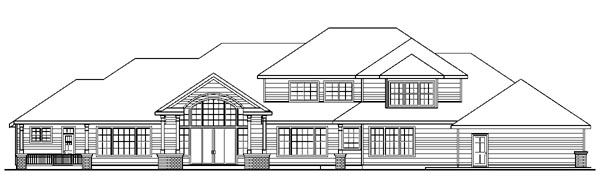 Traditional Rear Elevation of Plan 59790