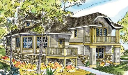 Cape Cod Cottage Country European Victorian Elevation of Plan 59792