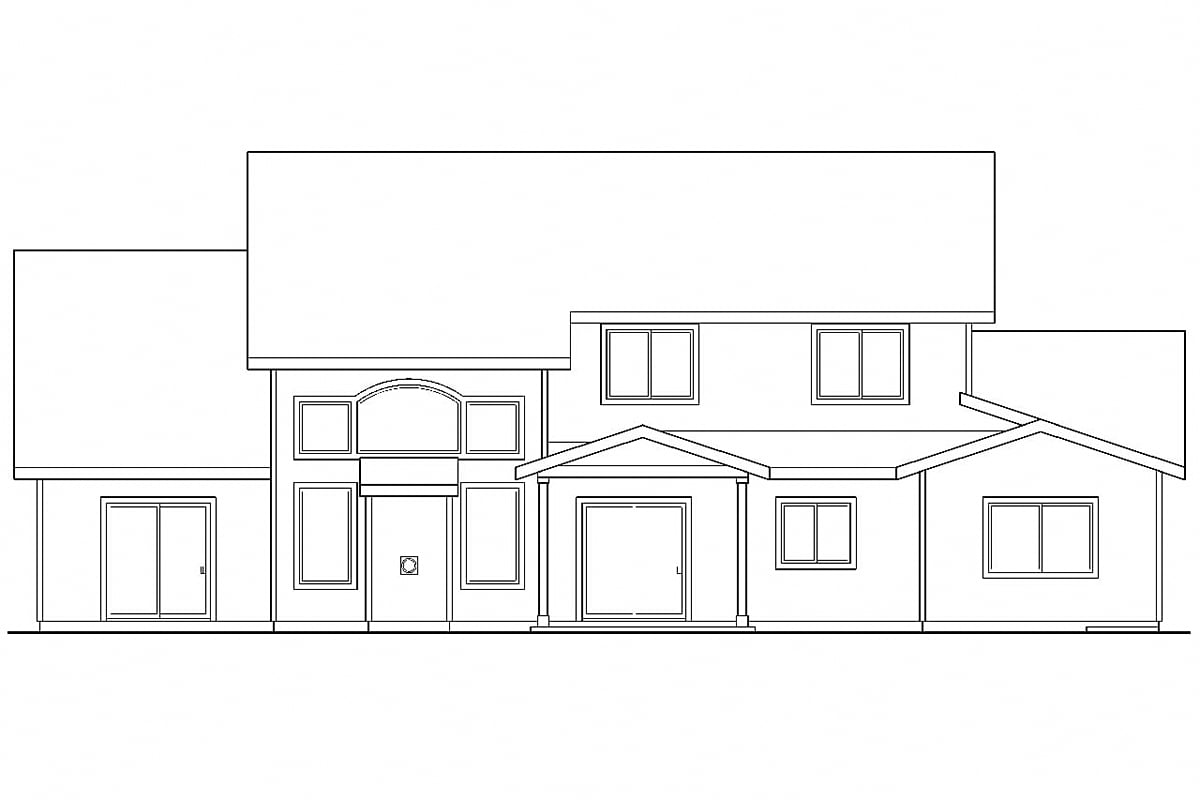 Cottage Craftsman European Rear Elevation of Plan 59793